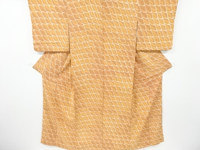 JAPANESE KIMONO / VINTAGE KOMON KIMONO / SILK / ROOF TILES